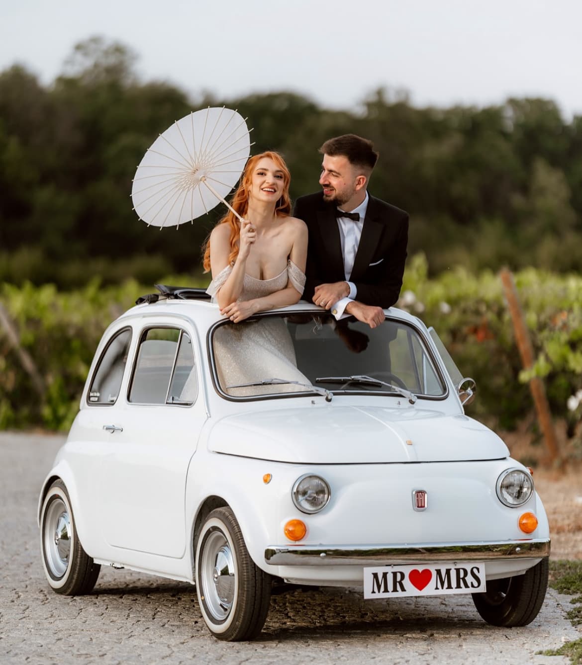 Automobil clasic vintage - Fiat 500 Alb - de inchiriat pentru evenimente - Imagine 7