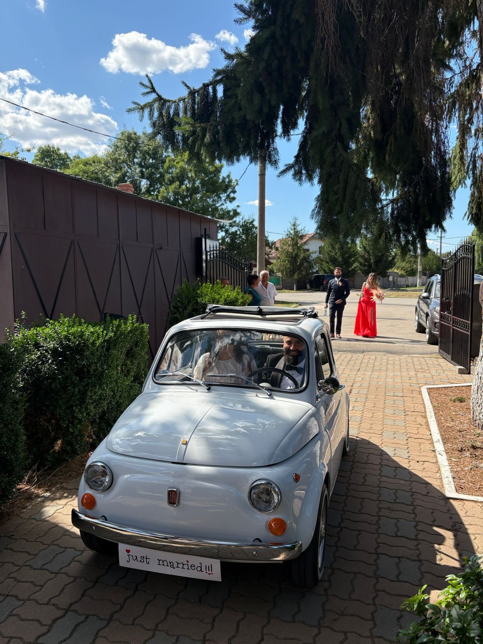 Automobil clasic vintage - Fiat 500 Alb - de inchiriat pentru evenimente - Imagine 4